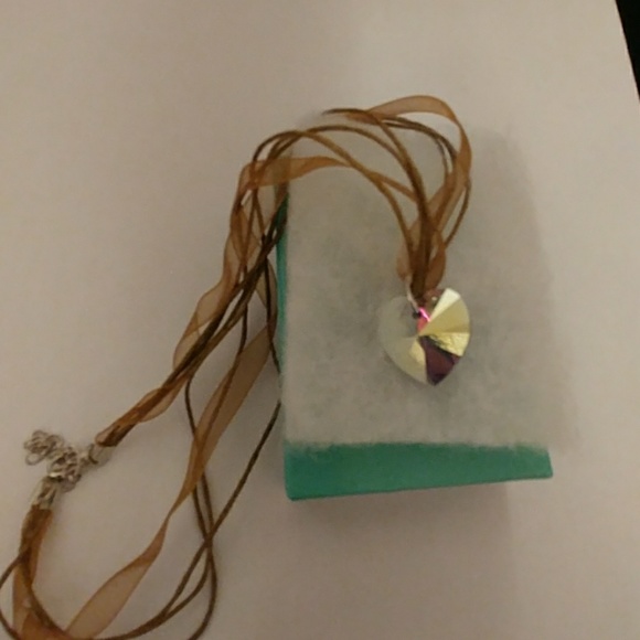 Chocolate Diamond Crystal Heart Necklace - Picture 5 of 8